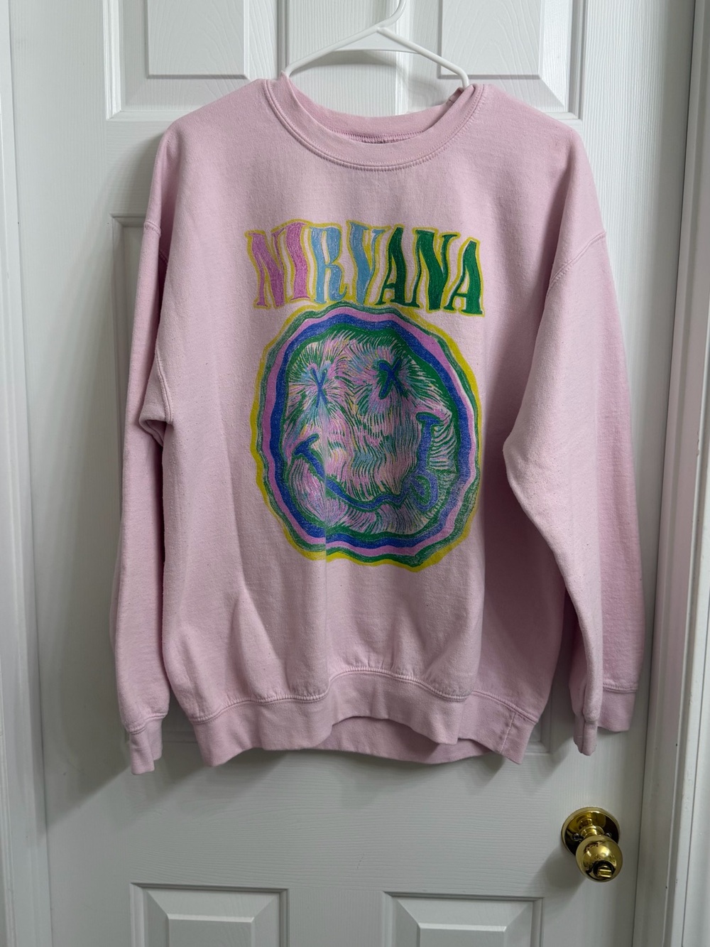 Nirvana Pink Graphic Crewneck Sweatshirt - Women’s Large